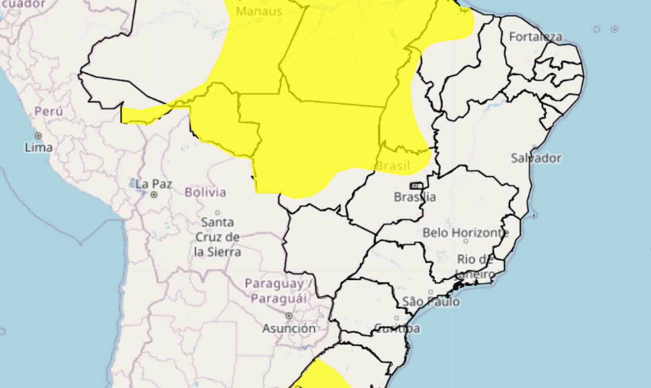 Alerta Amarelo Para Chuva Intensa Raios Ventania Para Partes Do Brasil Clima Ao Vivo